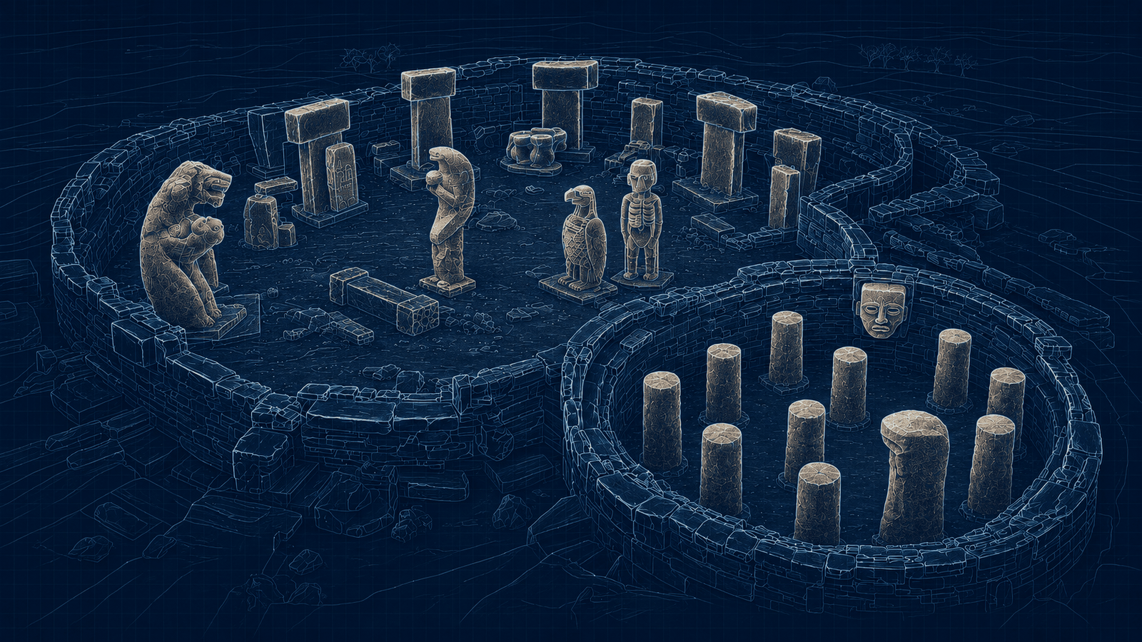 Illustrated excavation map of Karahan Tepe